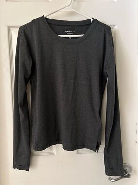 Athleta Long Sleeve Crewneck Top - Charcoal Gray